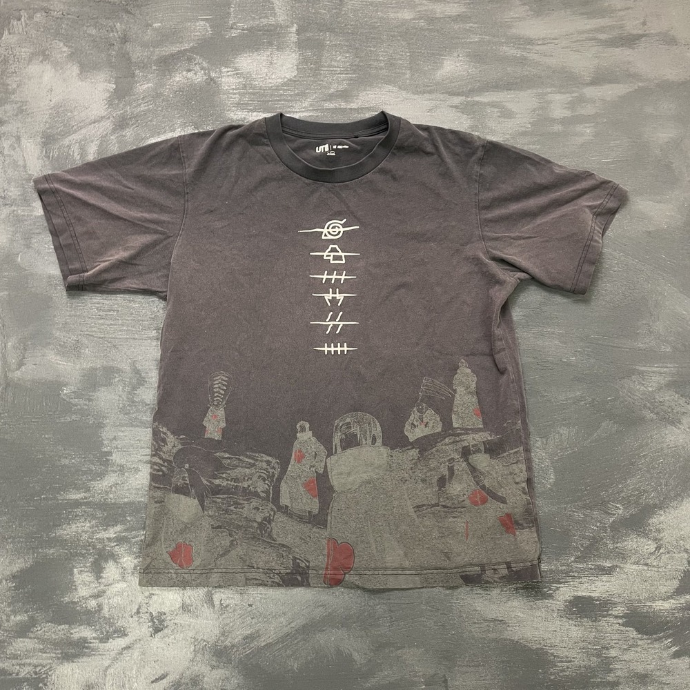 Uniqlo X Naruto akatsuki 5 nations shirt mens Large Black